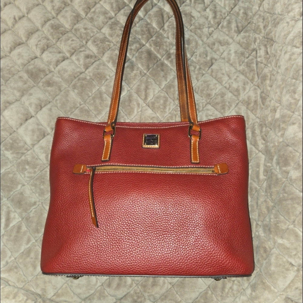 Elegant Red Leather Tote Bag